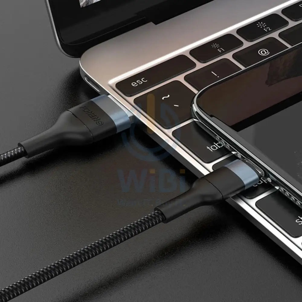 Foneng X51 2M Spiral Weaved Quick Charge Data Cable Fast 3A - Black Accessories > Cables & Converters > Cables