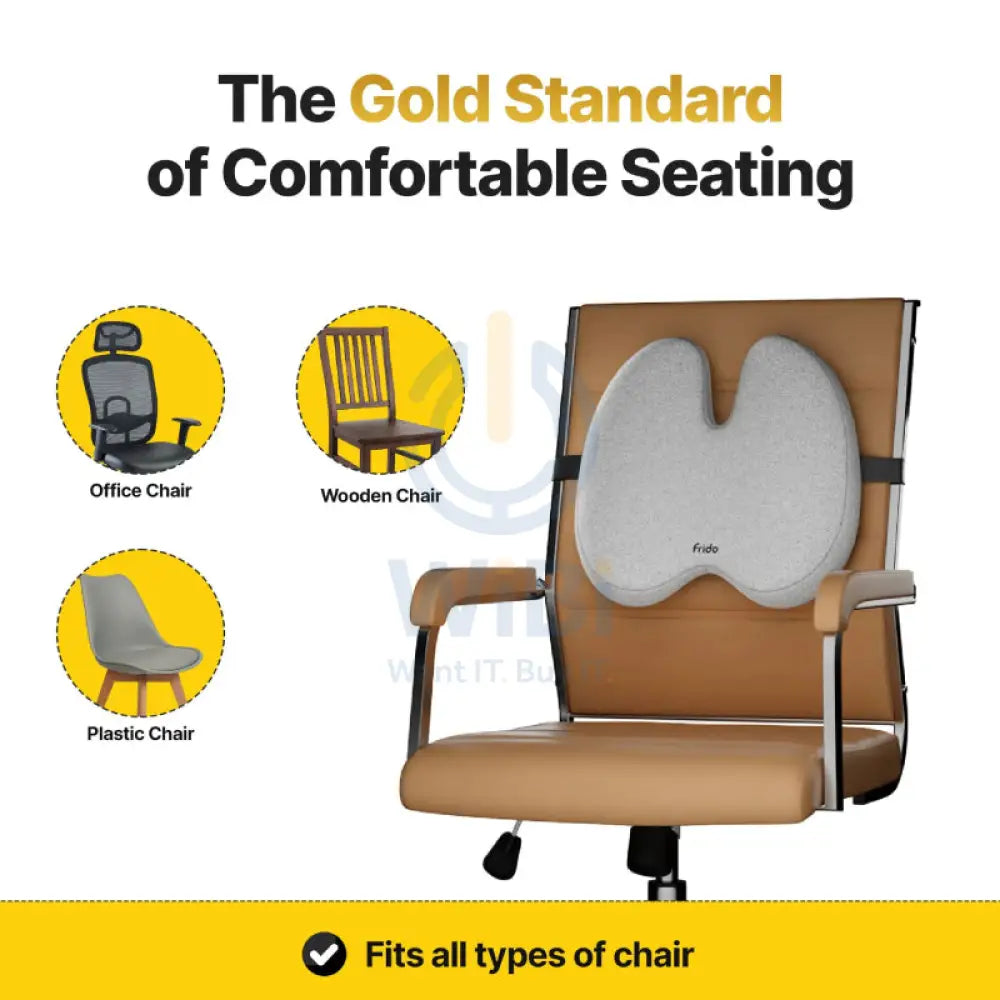 Frido FR-UPPC-G Ultimate Pro Backrest Cushion - Grey Outdoor & Travel > Pillows
