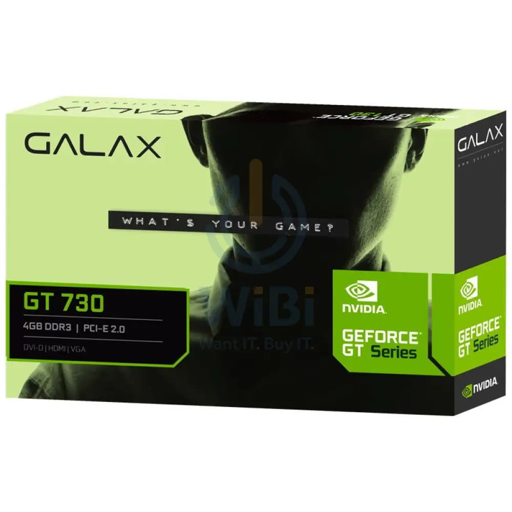 GALAX NVIDIA® GeForce® GT 730 Graphics - 4GB / DDR3 / 64-Bit / PCIe 2.0 / D-Sub / HDMI / DVI-I Accessories > Server &