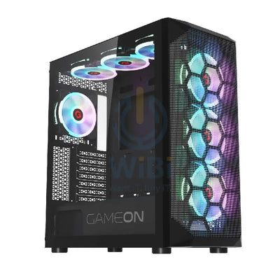 GameOn Emperor Midnight I Series Mid Tower Gaming Case - Black Gaming Consoles