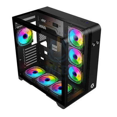 GameOn Infinity Midnight Series ARGB Mid Tower Gaming Case - Black Gaming Consoles