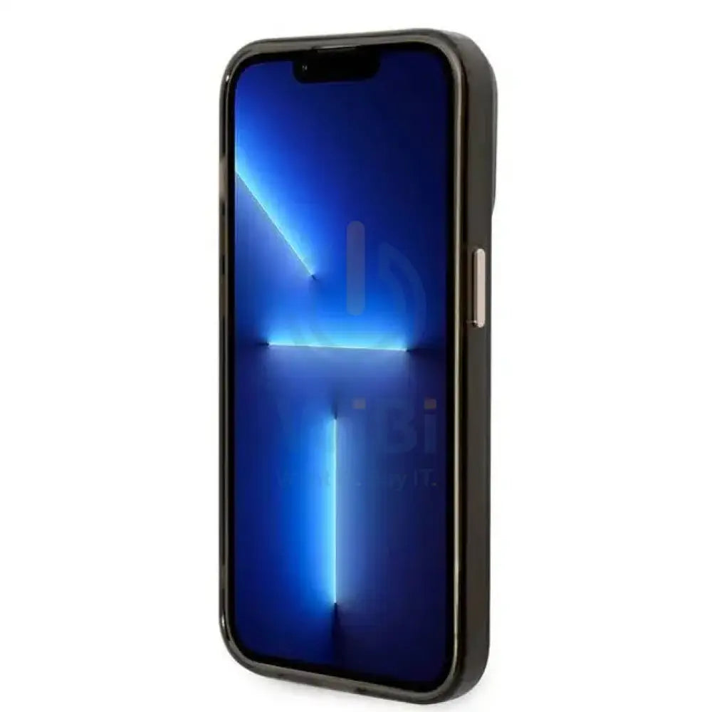 Guess Apple iPhone 14 Pro Max Magsafe Compatible Translucent Gold Outline & Logo - Black Accessories > Mobiles &