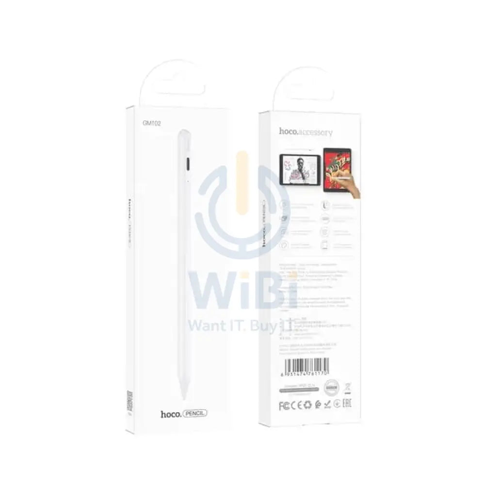 Hoco Smooth Series Active Anti-Mistake Touch Capacitive Pencil GM102 - White Accessories > Smart Devices