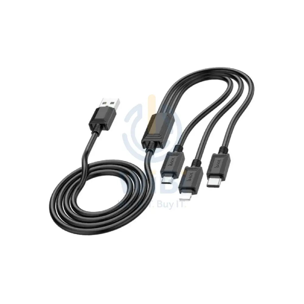 HOCO X74 3-in-1 Charging Cable - 1M / Black Accessories > Cables & Converters > Cables