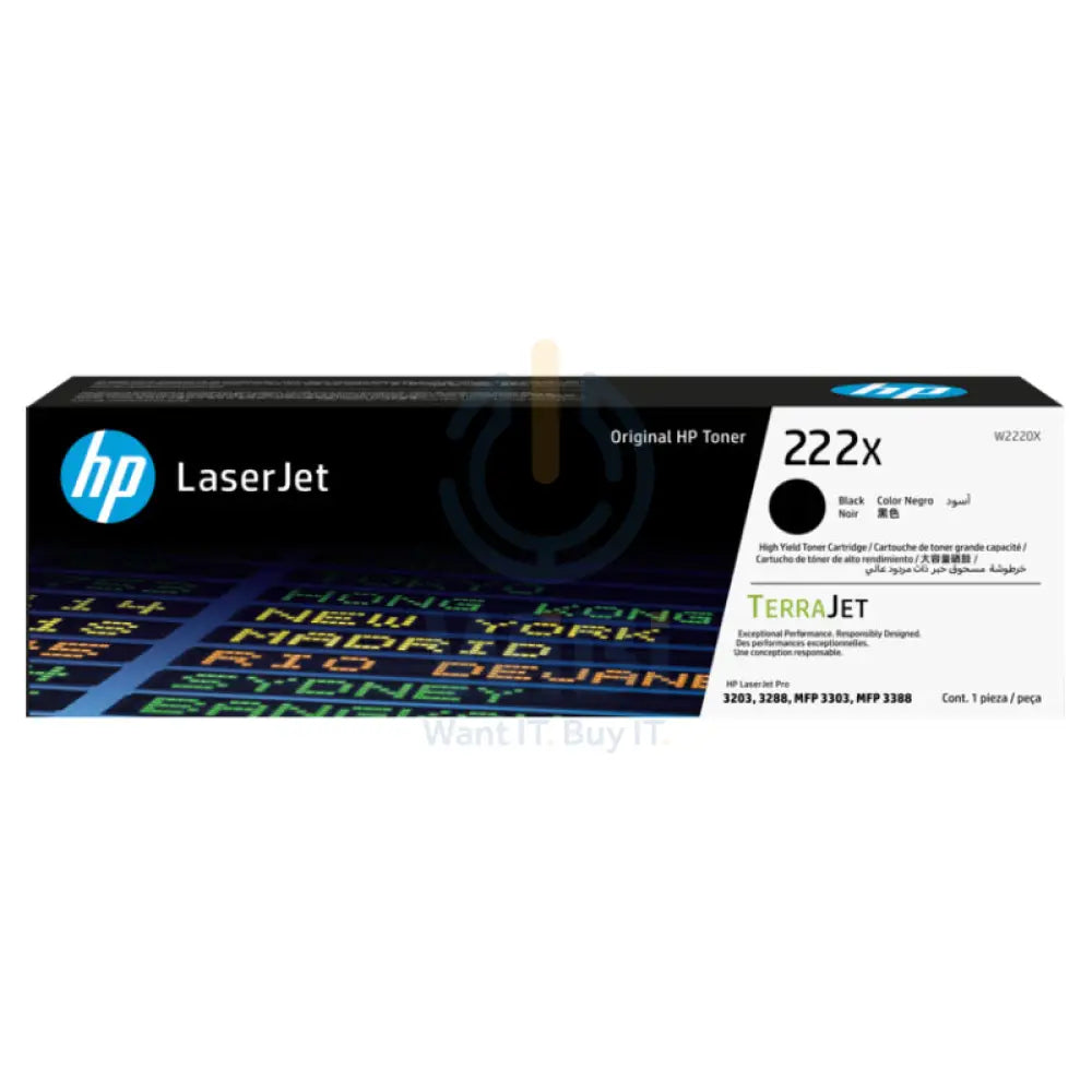HP 222X Black Original LaserJet Toner Cartridge - 3200 Pages / Black Color / Toner Cartridge Accessories > Printers &