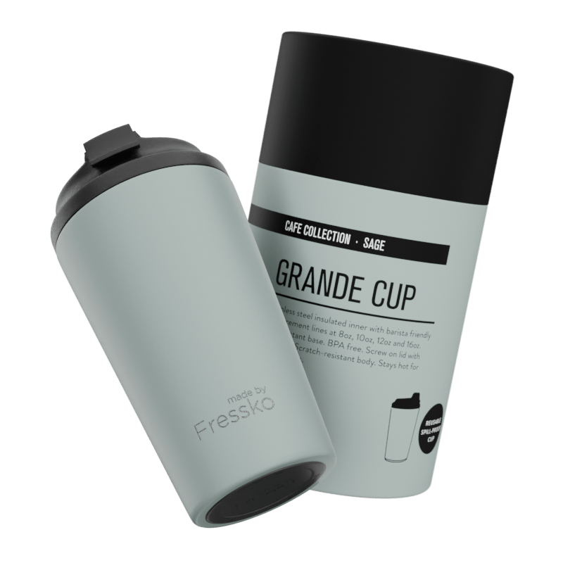 Fressko Grande 475ml / 16oz Cup - Stainless Steel - Sage