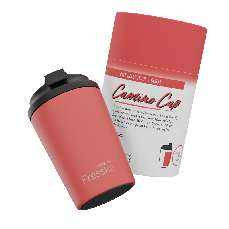 Fressko Camino 340ml / 12oz Cup - Stainless Steel - Coral