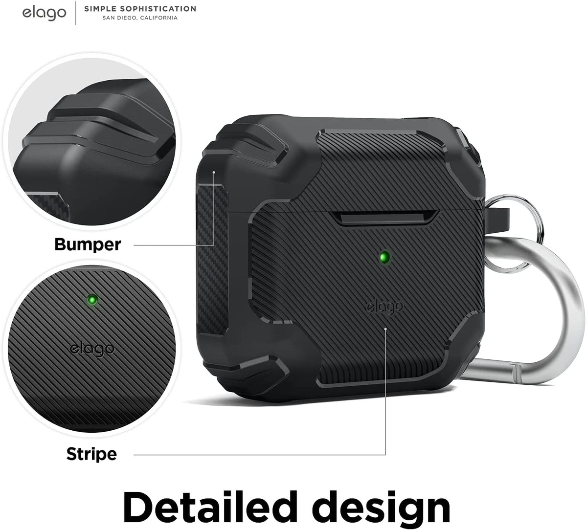 Elago Airpods 3 Solid Armor Case - (Warehouse Packed) - Black