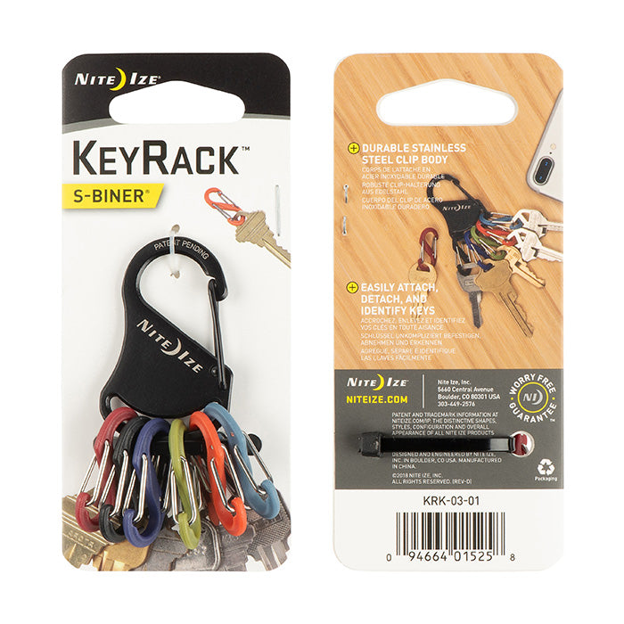 NiteIze KeyRack - S-Biner® - Black/Plastic S-Biners®