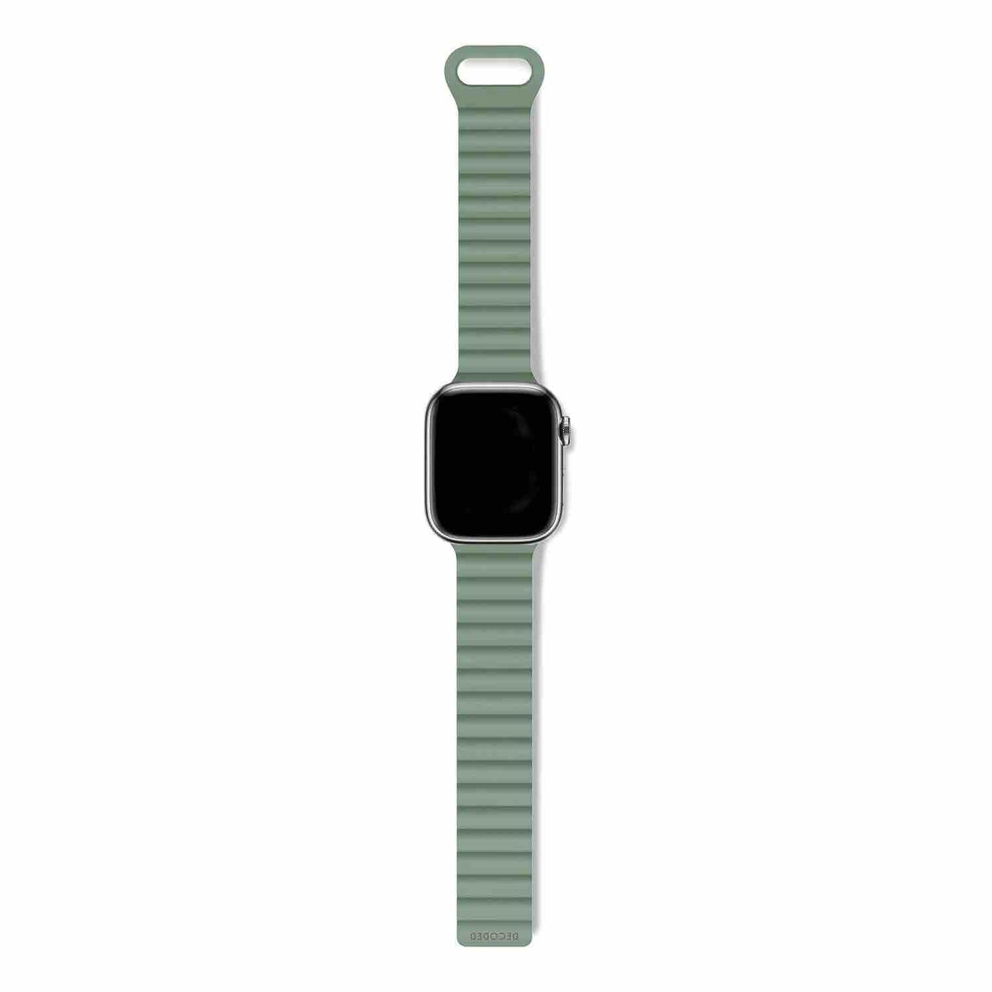Decoded Apple Watch 49/45/44/42 mm Gen 1-10-SE Silicone Magnet Traction Loop Strap Lite - Sage Leaf Green