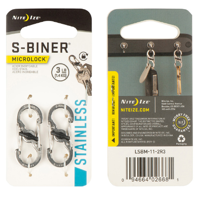 NiteIze S-Biner® MicroLock® Stainless Steel - Stainless / Pack Of 2