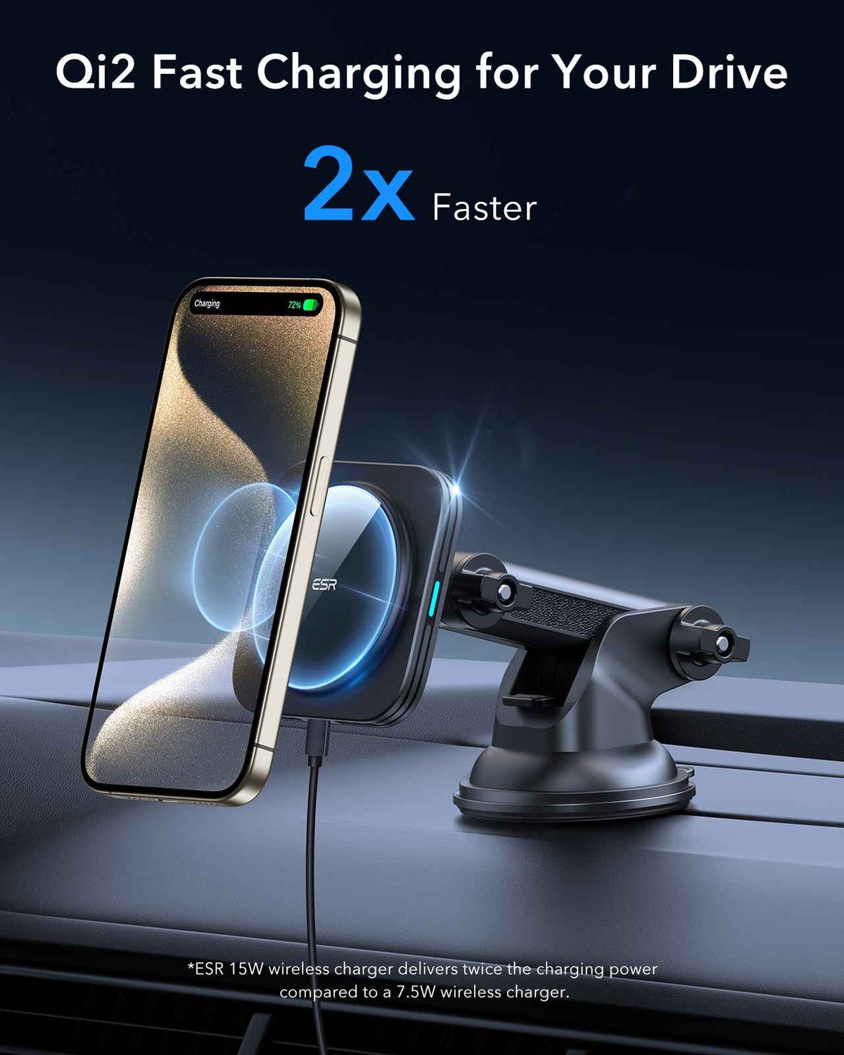 ESR Dashboard Wireless Charger Qi2