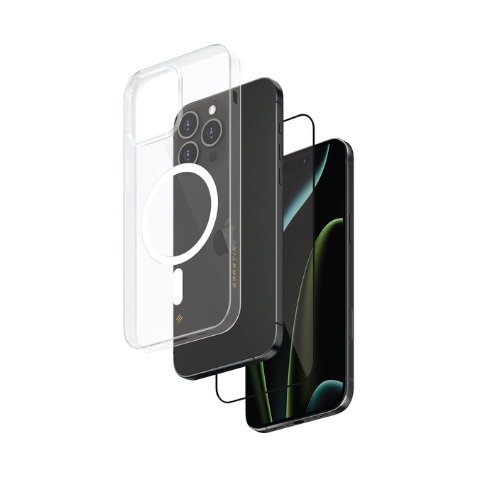 Smartix Premium Magnetic Bundle (Screen Protector + Case) for Apple iPhone 16 Pro Max - Clear