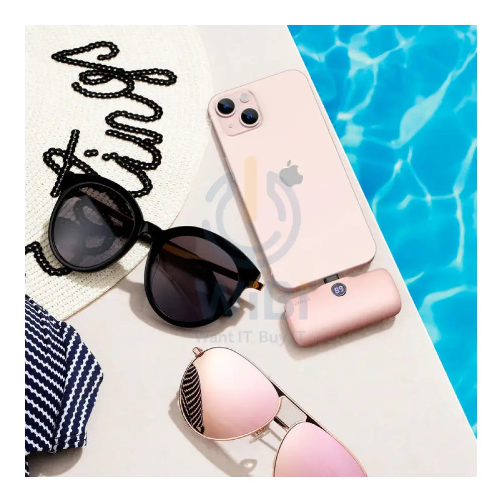iWALK Linkme Pro Fast Charge 4800 Mah Pocket Battery With Battery Display For iPhone - Pink Accessories > Power Bank >