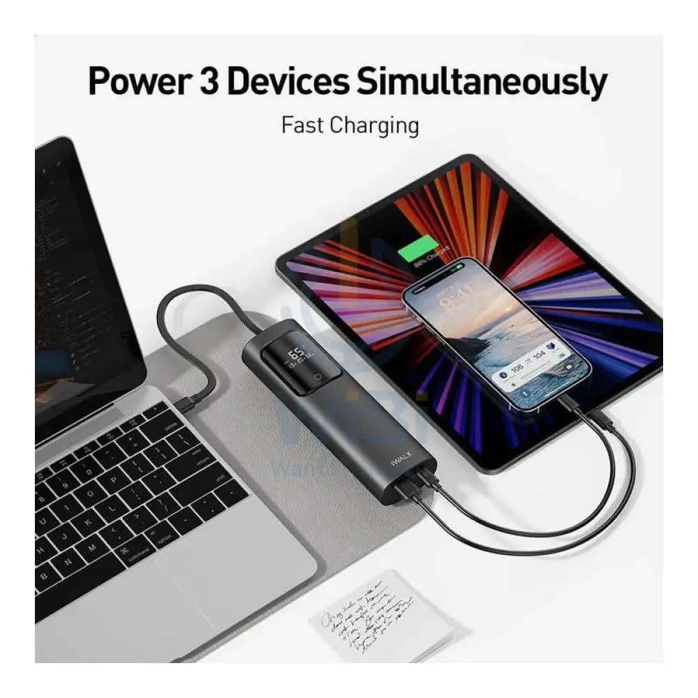 iWalk Tanker PowerBank With Build-In Cables - 20000mAh / 65W / Black Accessories > Power Bank