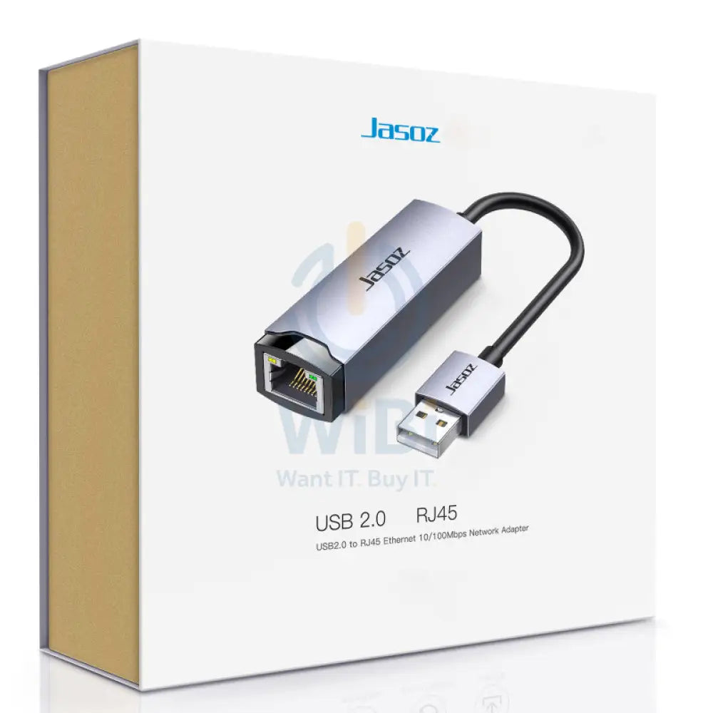 Jasoz F104 USB 2.0 to RJ45 Network Card - 100Mbps / Space Gray Networking Products > Network Card