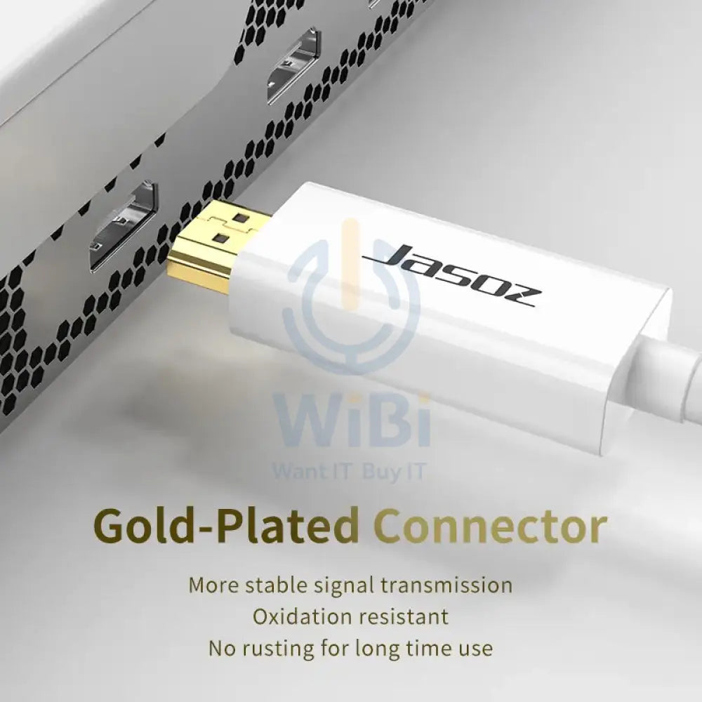 Jasoz G108 Mini Display Port to HDMI Cable - 1.8 Meter / White Accessories > Cables & Converters > DisplayPort Cables