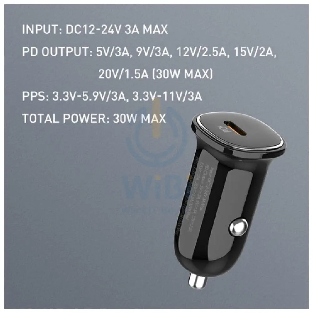 LDNIO C106 PD Super Fast Car charger - 30W / USB-C / Black Accessories > Mobiles & Tablets > Mobiles > Car Chargers