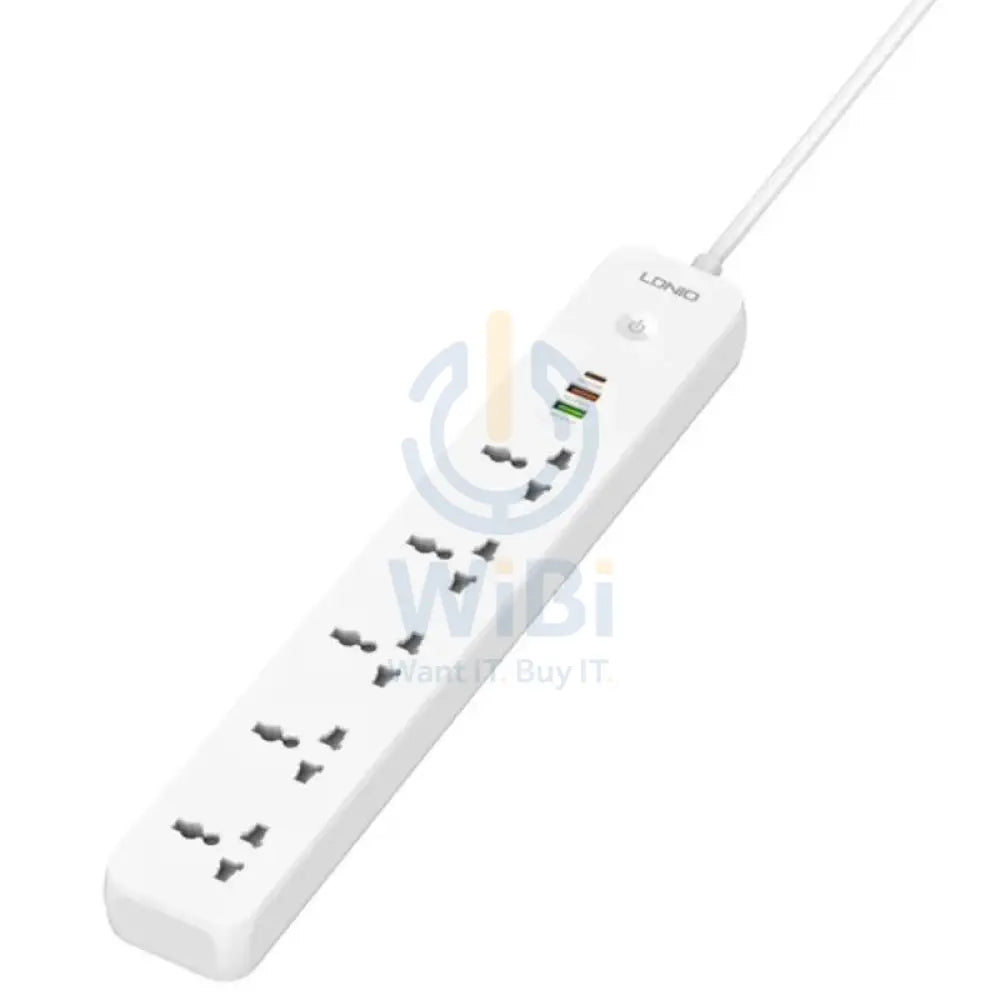 Ldnio Power Strip With USB Charge Ports - 5 Way / USB-A / USB-C / 2500W / White Accessories > Power > Power Protection