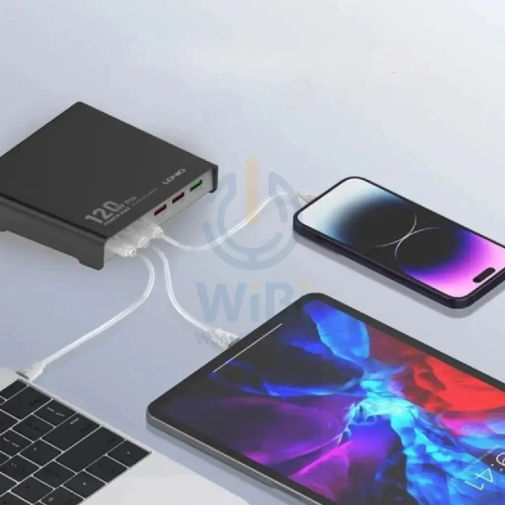 LDNIO Q605 Multi-ports Desktop Charging Station - 120W / 3x USB-C / 3x USB-A / Black Accessories > USB Hub