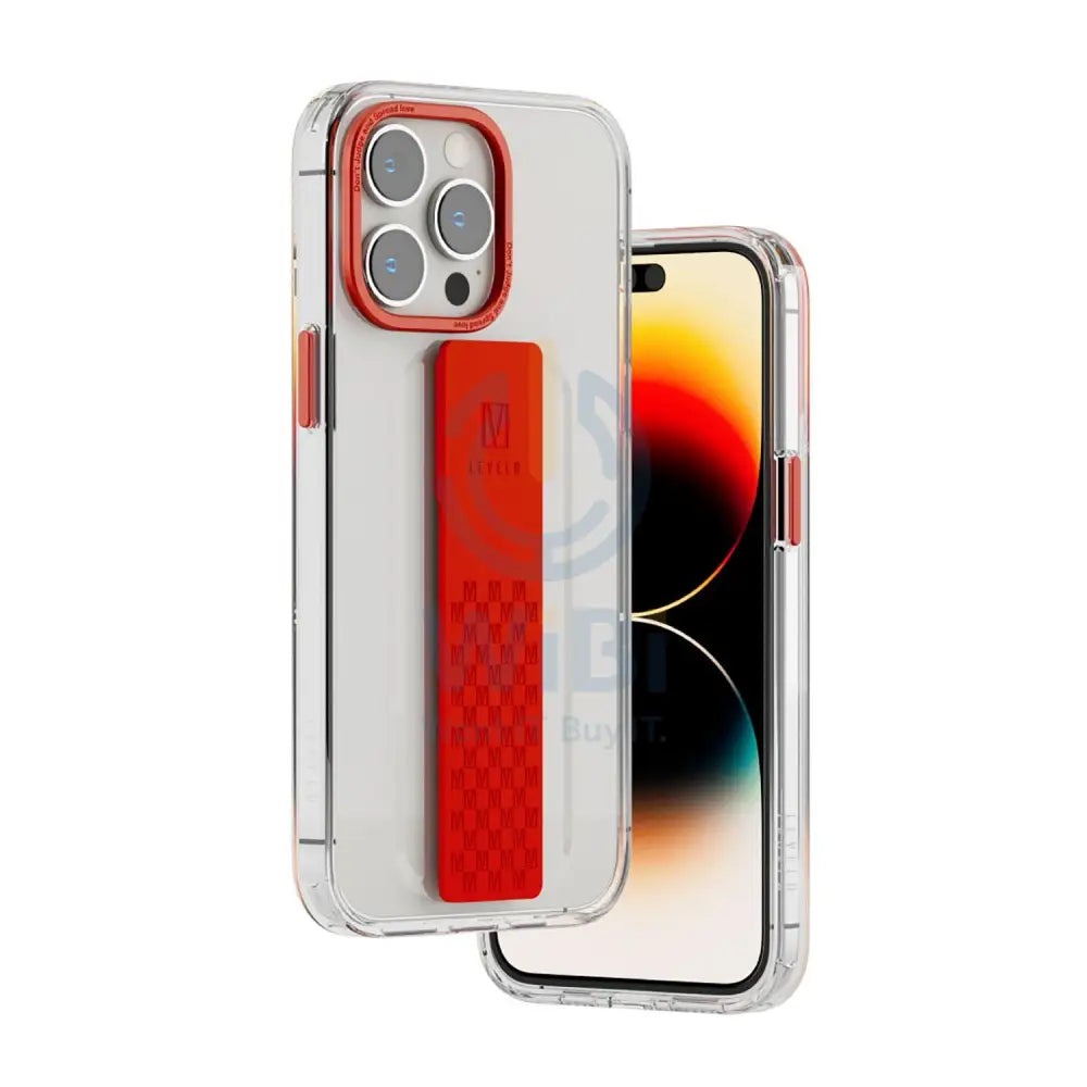 Levelo Graphia IMD Clear Case With Extra Grip - iPhone 14 Pro Max / Red Accessories > Mobiles & Tablets > Mobiles