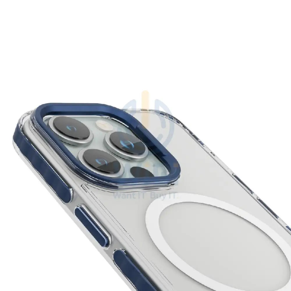 Levelo Magsafe FlexiGuard Transparent Case - iPhone 15 Pro / Blue Accessories > Mobiles & Tablets > Mobiles > Covers &