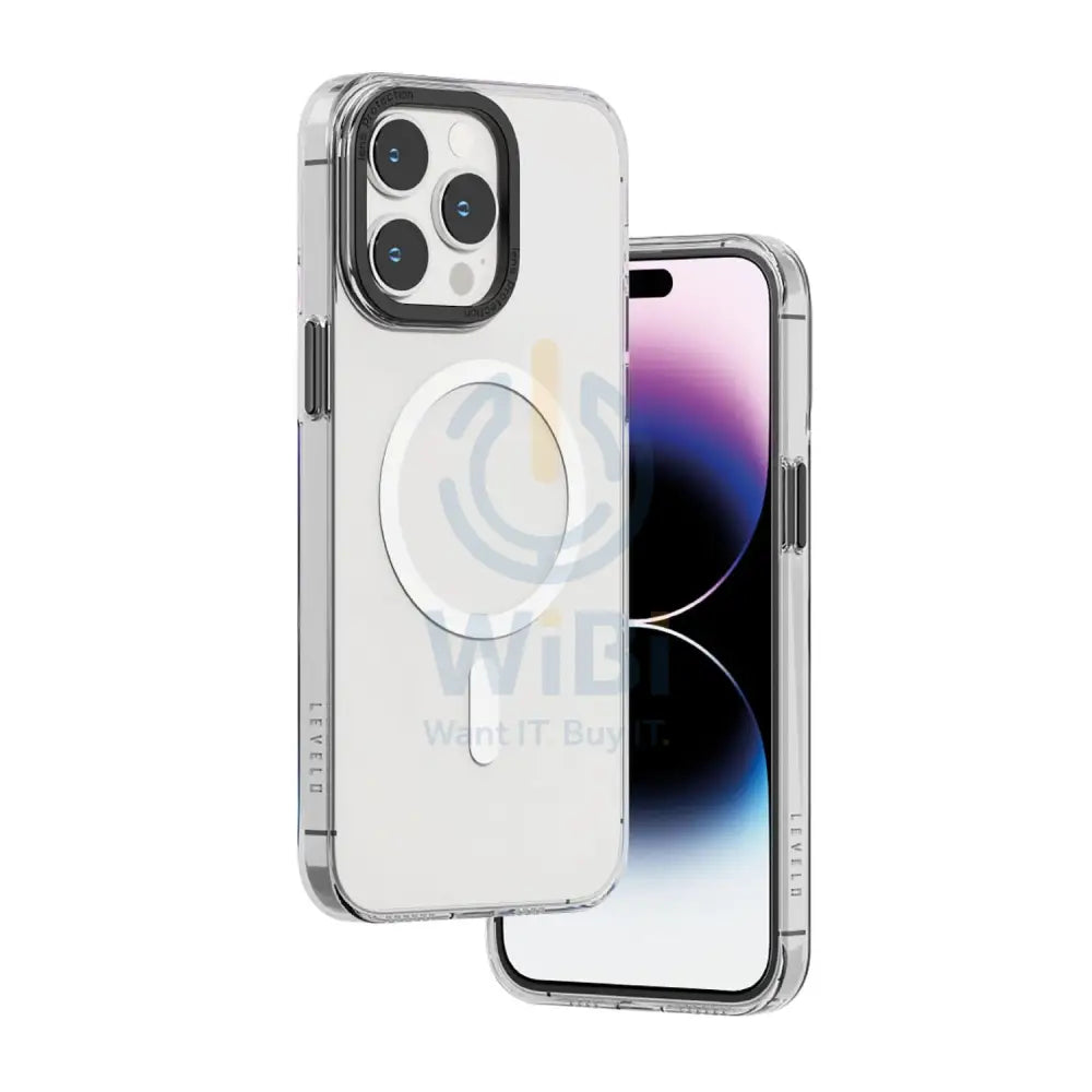 Levelo MagSafe Sensa Clear Back Case iPhone 14 Pro Max - Clear/Grey Accessories > Mobiles & Tablets > Mobiles > Covers