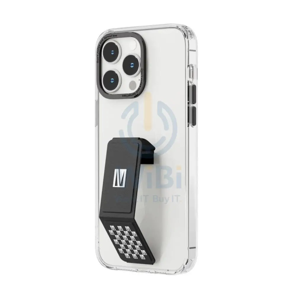 Levelo Morphix Clara Gripstand IMD Clear Back Case - iPhone 14 Pro / Black Accessories > Mobiles & Tablets > Mobiles