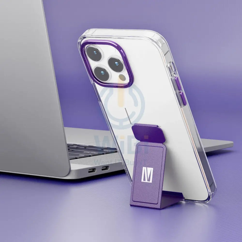 Levelo Morphix Clara Gripstand IMD Clear Back Case - iPhone 14 Pro Max / Deep Purple Accessories > Mobiles & Tablets >