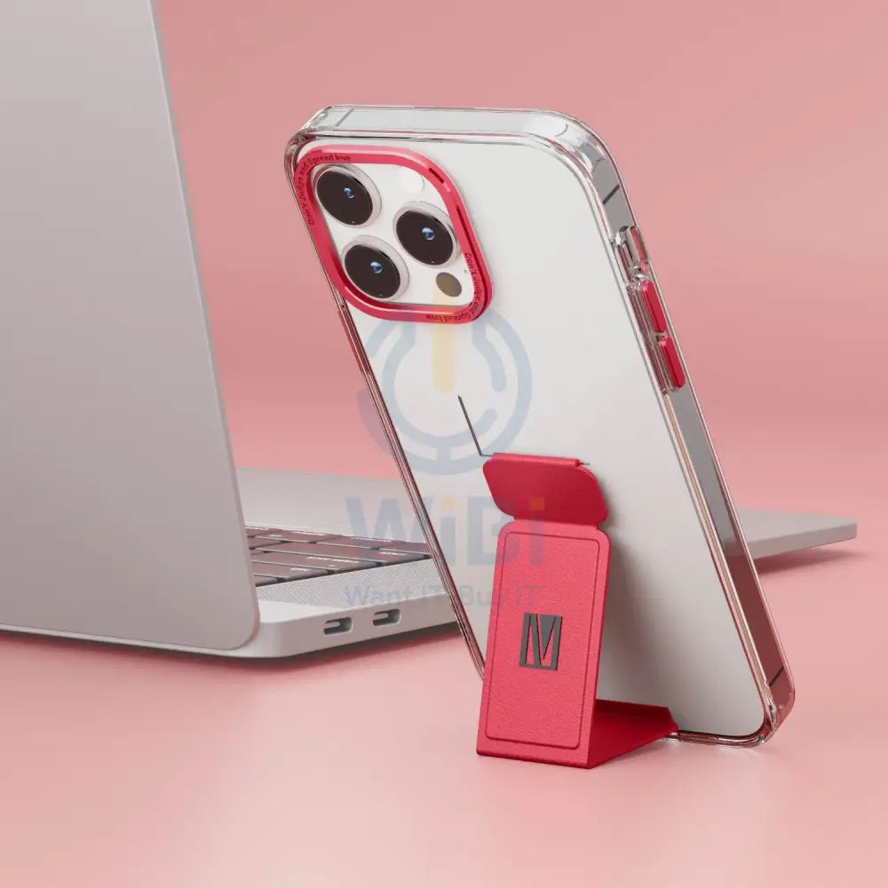 Levelo Morphix Clara Gripstand IMD Clear Back Case - iPhone 14 Pro / Red Accessories > Mobiles & Tablets > Mobiles
