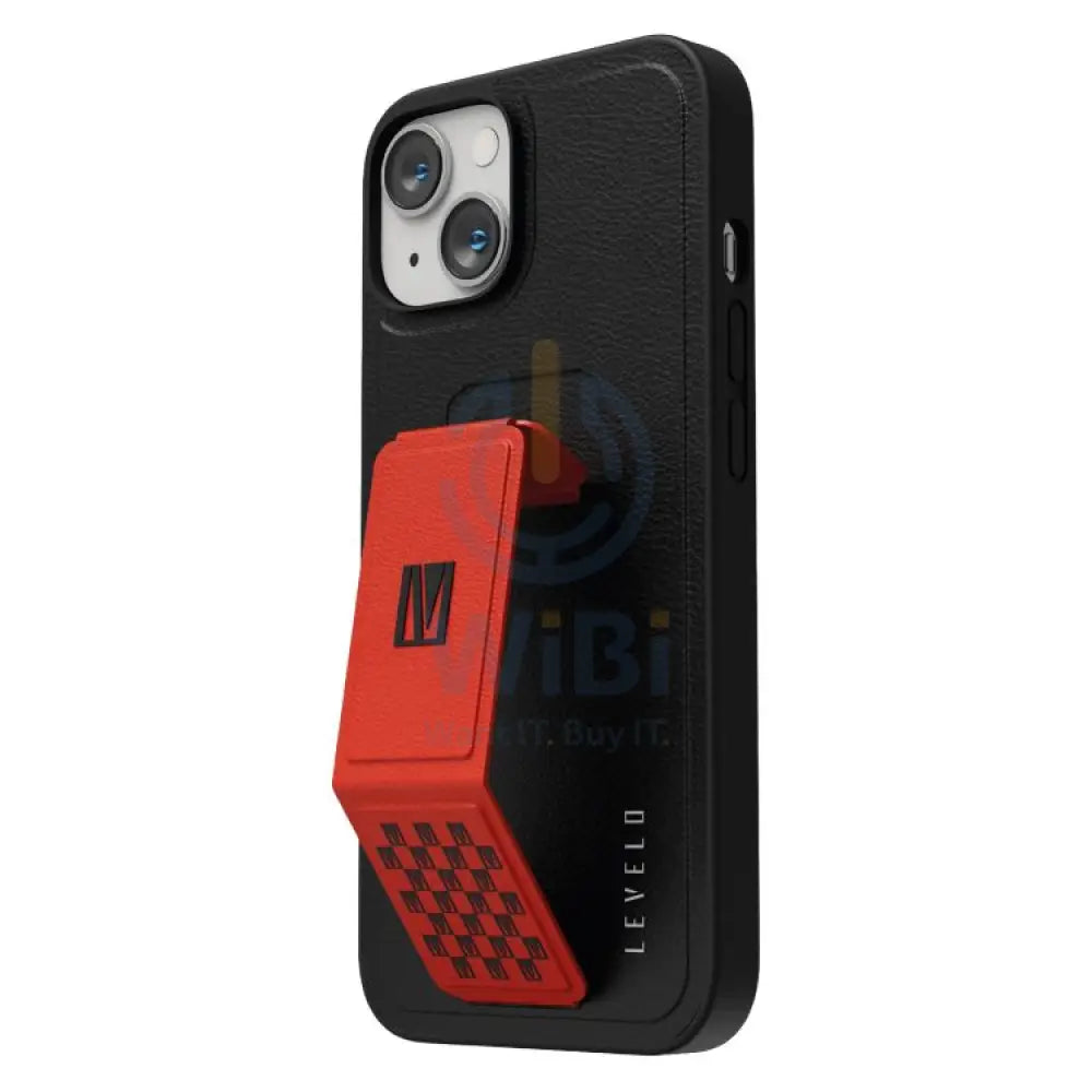 Levelo Morphix Gripstand PU Leather Case - iPhone 14 Plus / Red Accessories > Mobiles & Tablets > Mobiles
