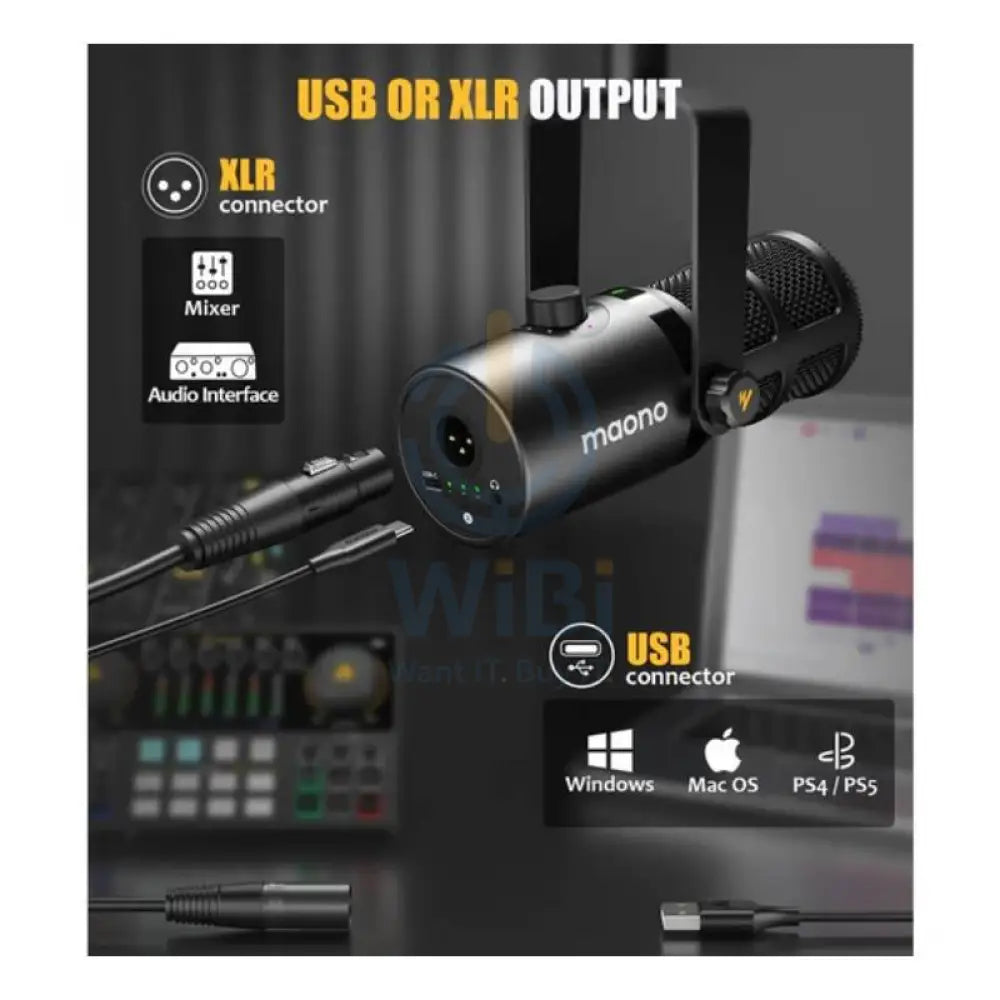 Maonocaster PD400X USB/XLR Dynamic Microphone - Black Accessories > Audio > Microphone