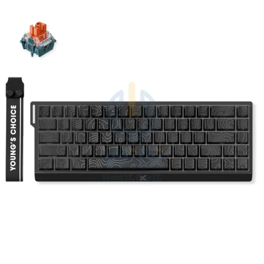 MCHOSE Ace 68 Hall Effect Magnetic Switch Gaming Keyboard - Wired / Black Topographic Accessories > Keyboard & Mouse >