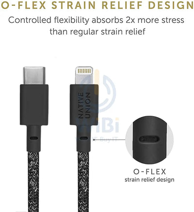 Native Union Belt Cable USB-C to Lightning 1.2M - Cosmos Black Accessories > Cables & Converters > Cables