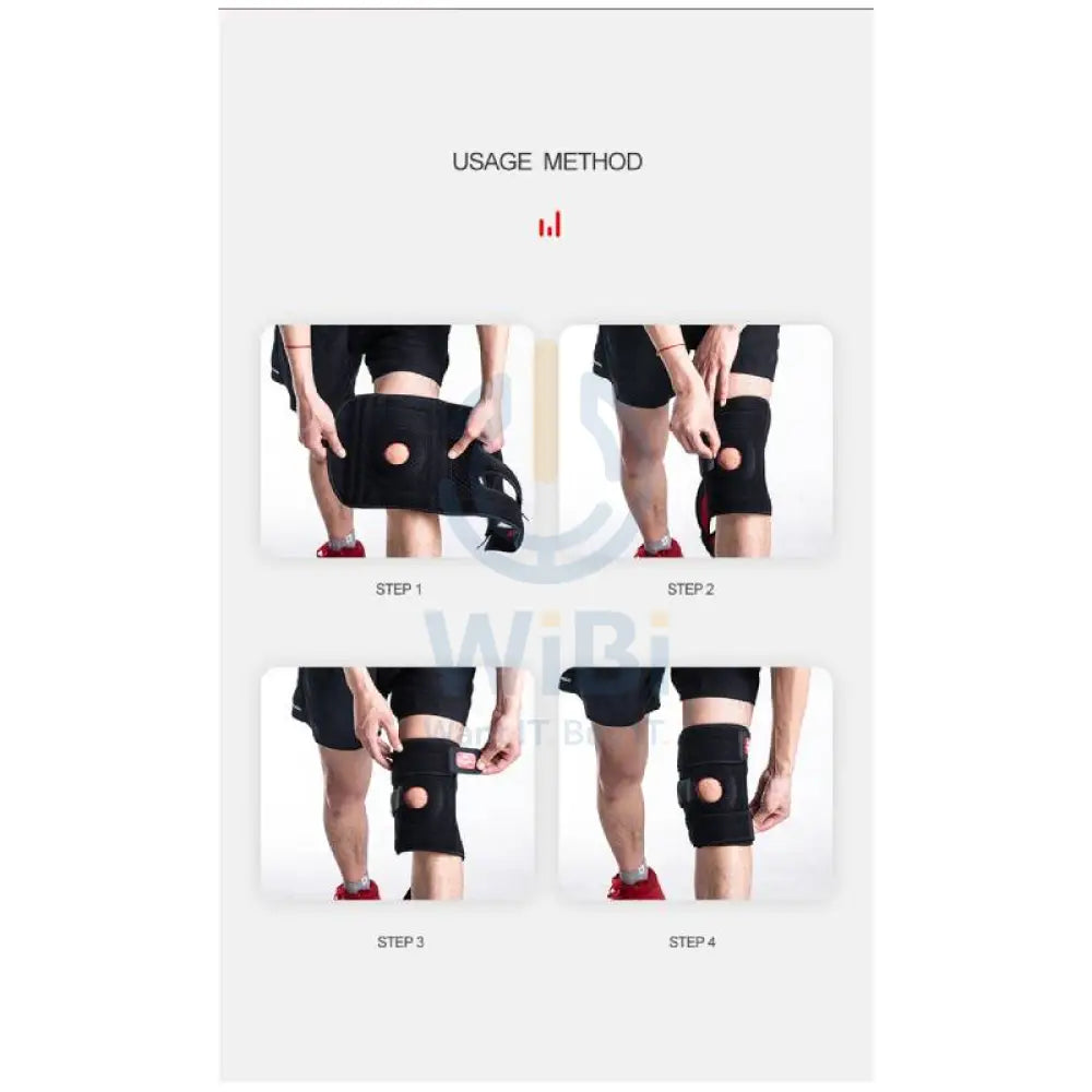 Naturehike 20HJ Right Four Spring Support Reinforced Knee Pads - Medium / Black Outdoor & Travel