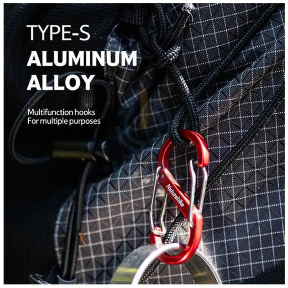 Naturehike S Type Aluminum Alloy Hook - Small / Red / Pack Of 4 Outdoor & Travel