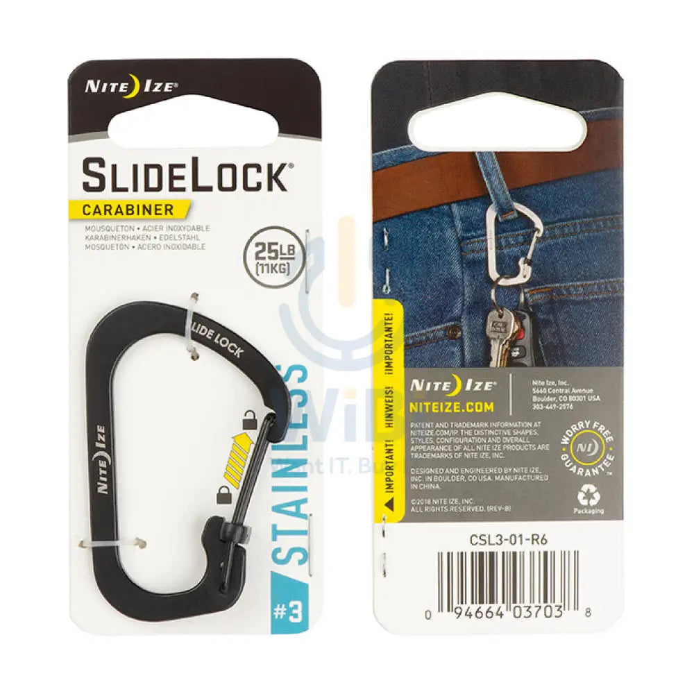 NiteIze Carabiner SlideLock #3 - Black Accessories > Other Accessories
