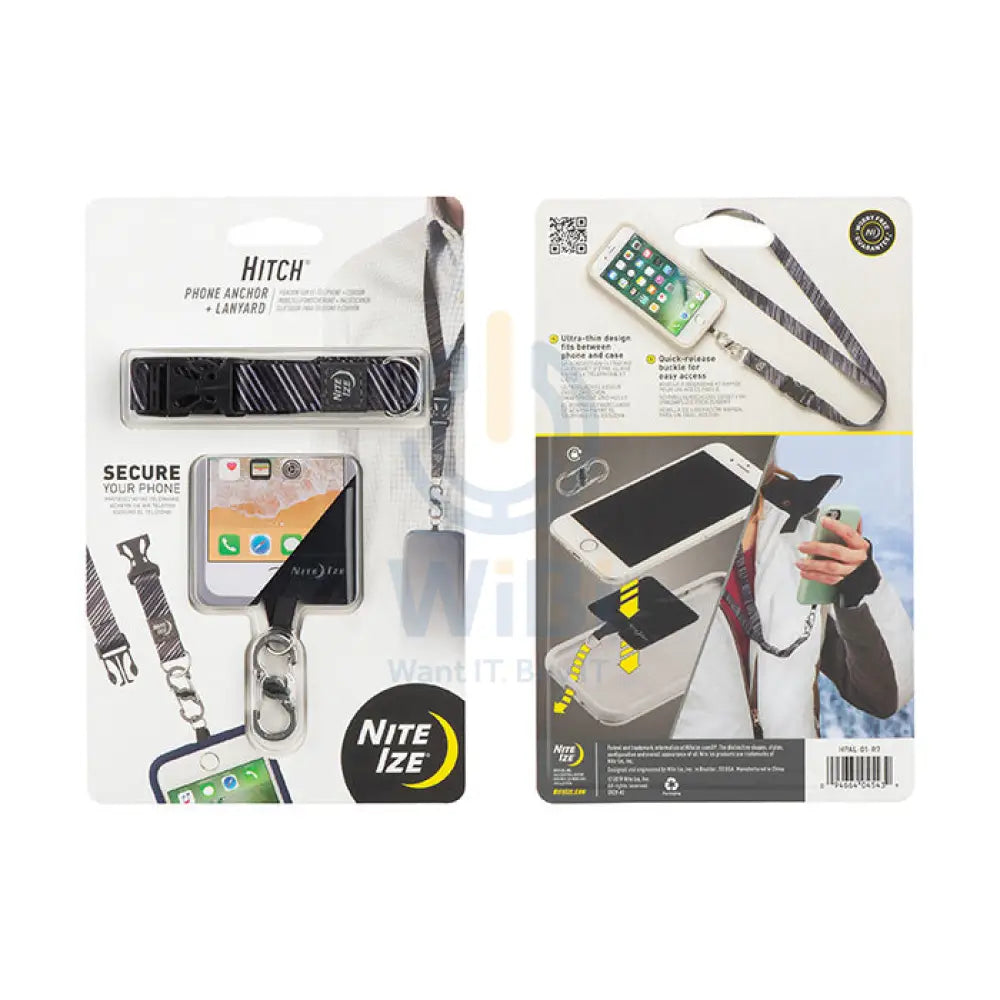 NiteIze Hitch® Phone Anchor + Lanyard - Black - Black Accessories > Other Accessories