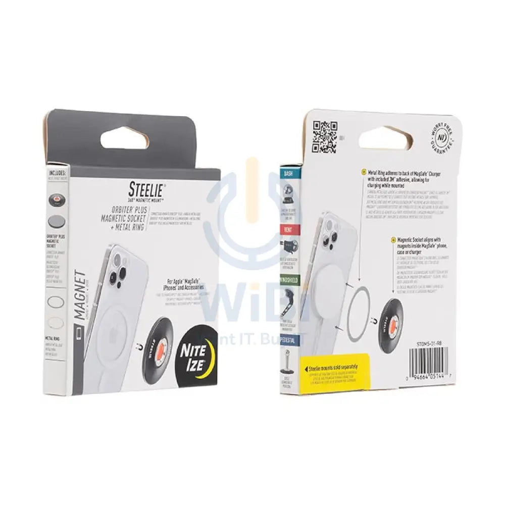 NiteIze Steelie® Orbiter® Plus Magnetic Socket + Metal Ring component for Magsafe Accessories > Mobiles & Tablets