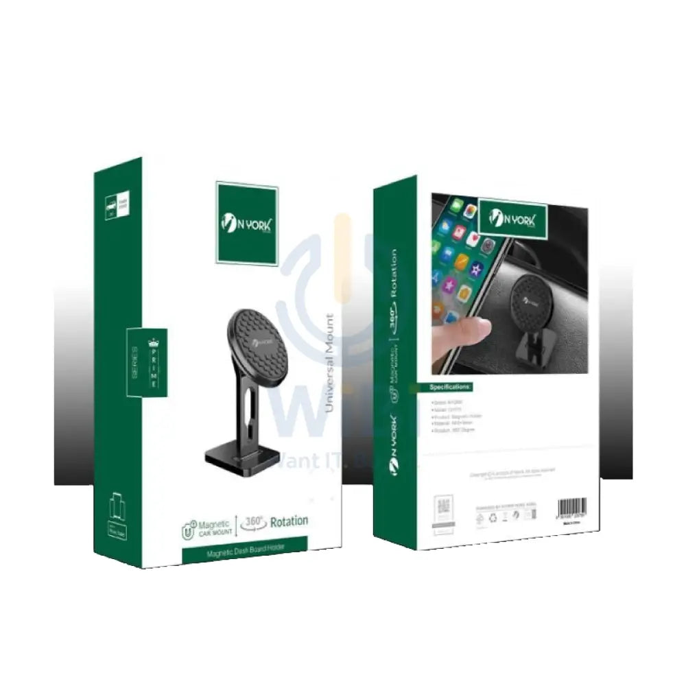 NYORK Universal Magnetic Car Mount - Black Accessories > Mobiles & Tablets > Mobiles > Mobile Holder / Stands