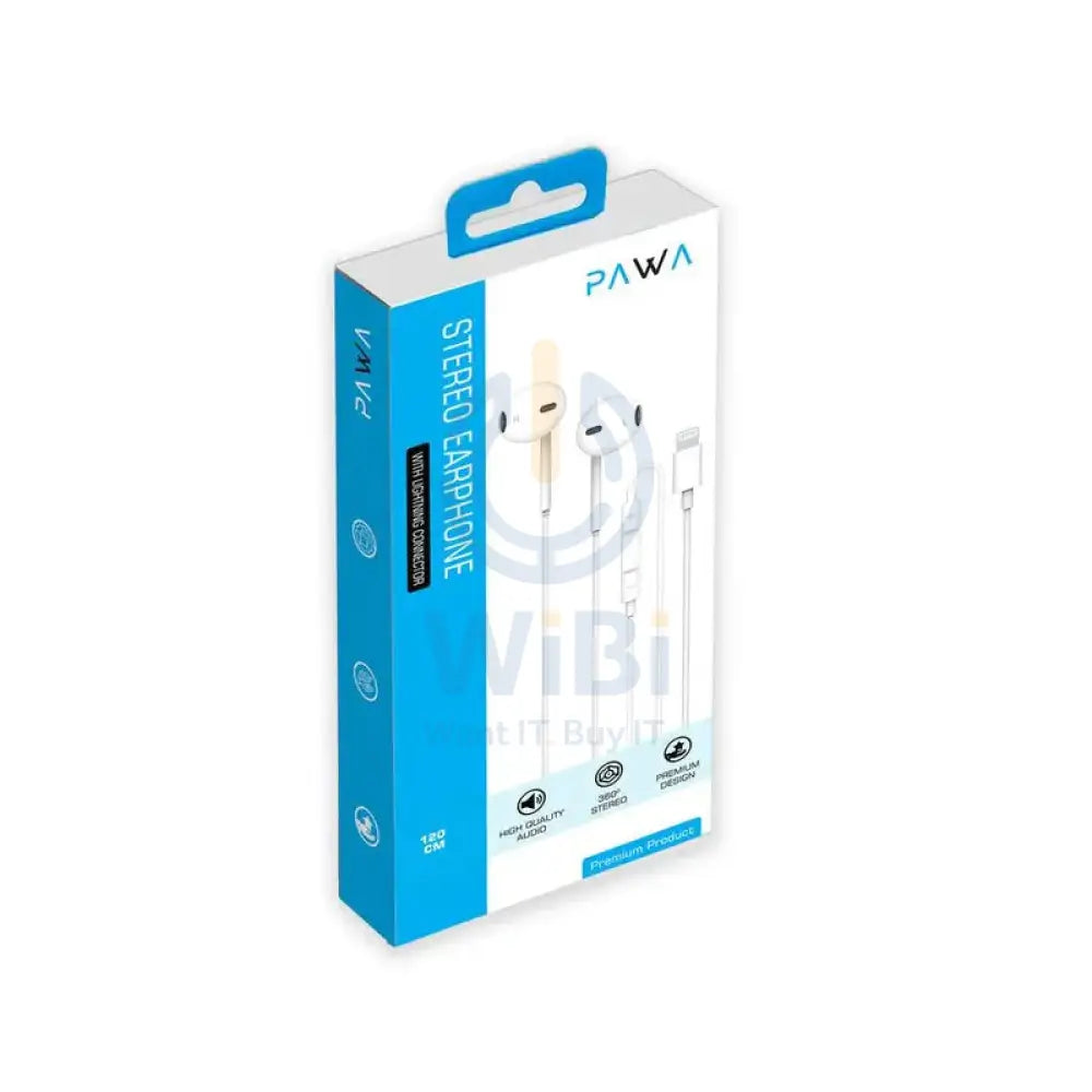 PAWA Chords Series Stereo Earphone Lightning - White Accessories > Audio > Headphones
