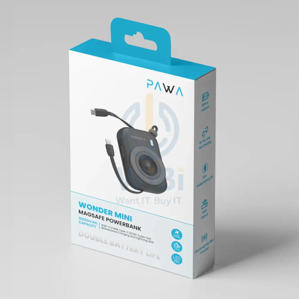 Pawa Wonder Mini Magsafe Power Bank - 22.5W / 10000mAh / Black Accessories > Power Bank