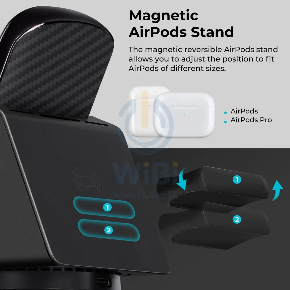 Pitaka MagEZ Slider 4-in-1 Wireless Charger with Power Dongle for Apple Watch - Black Accessories > Power Adapters