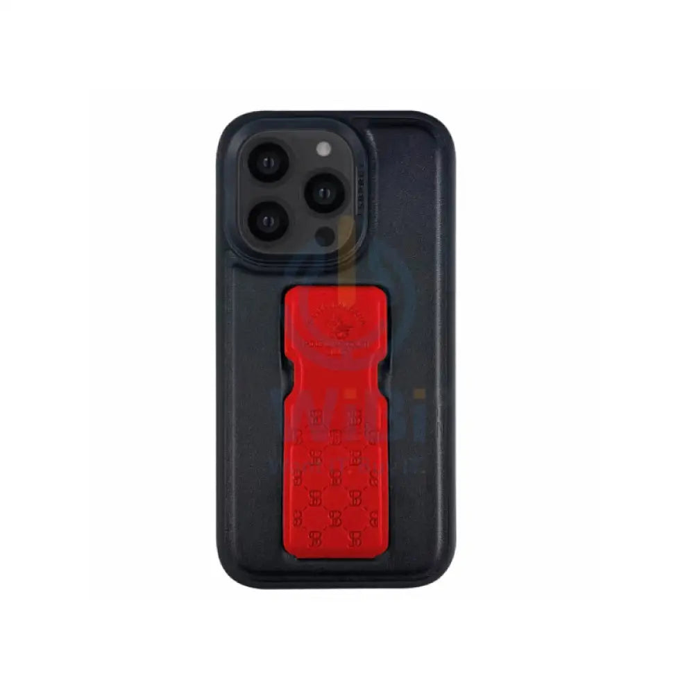 Polo Parker Magnetic Bracket Genuine Santa Barbara Leather Case - iPhone14 Max / Red Accessories > Mobiles & Tablets >