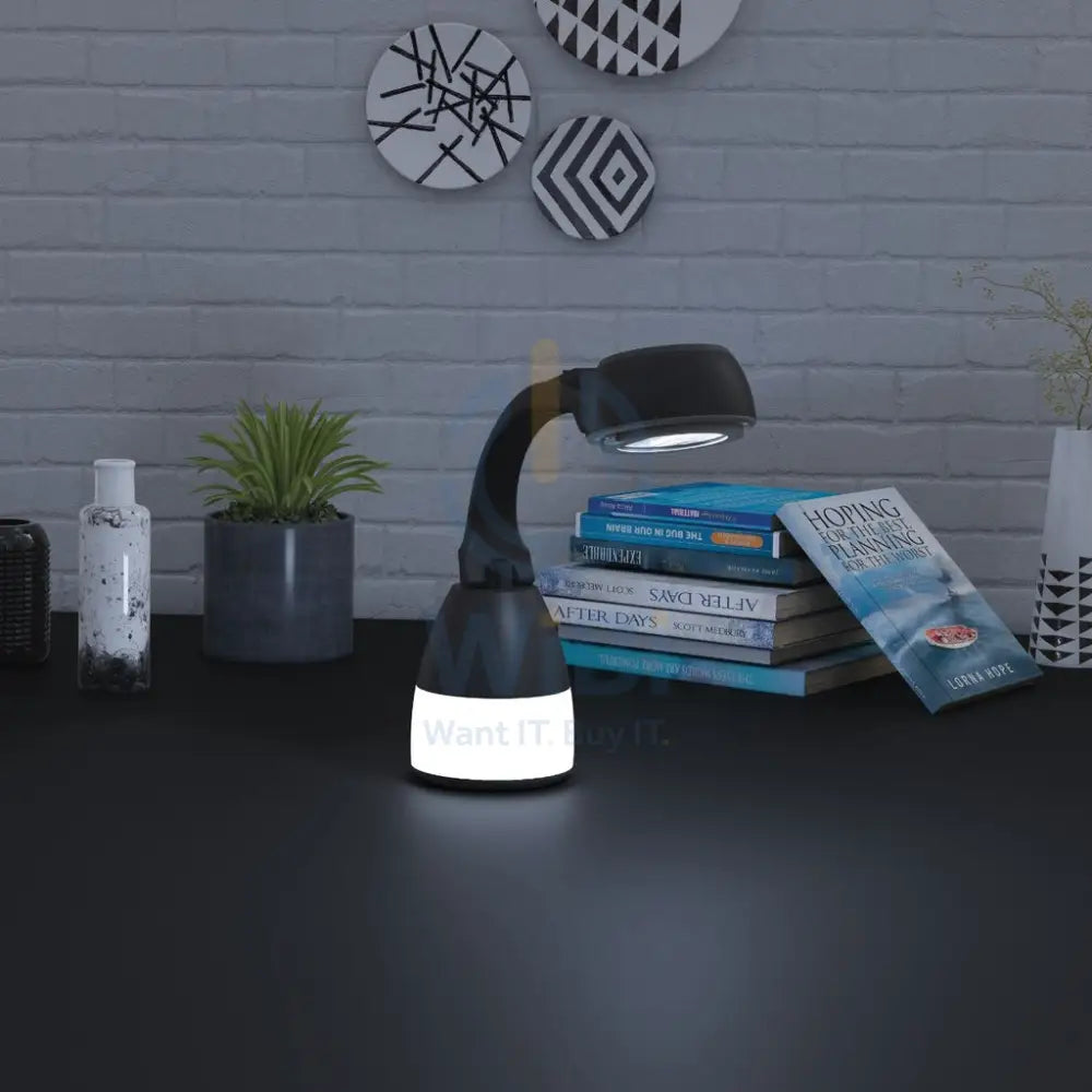 Porodo 2-in-1 Desk Lamp - Torch / Compact Outdoor Lantern / Black Outdoor & Travel > Lamps