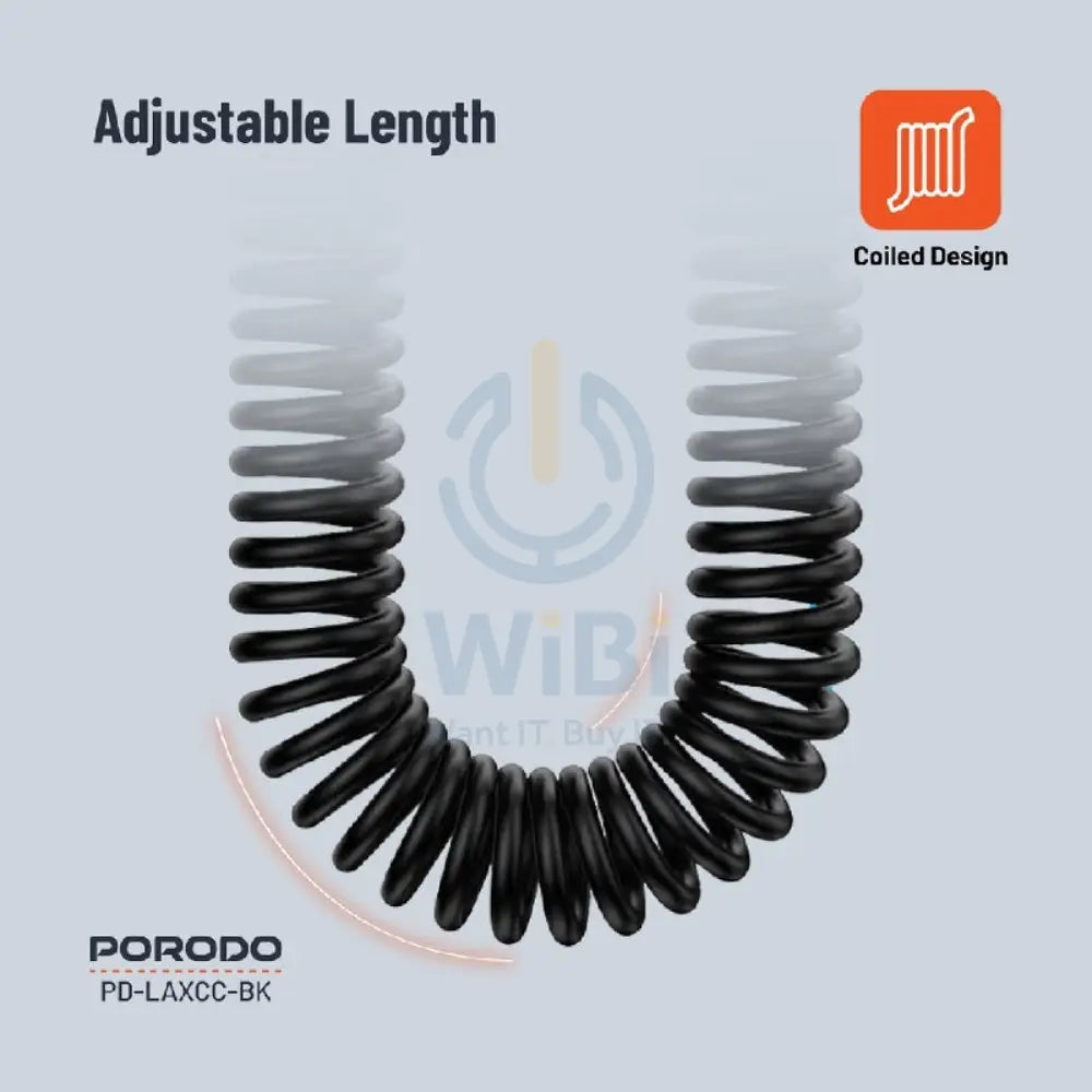 Porodo Audio Data Cable - 1.2M / Lightning / 3.5mm Jack / Black Accessories > Cables & Converters > Cables