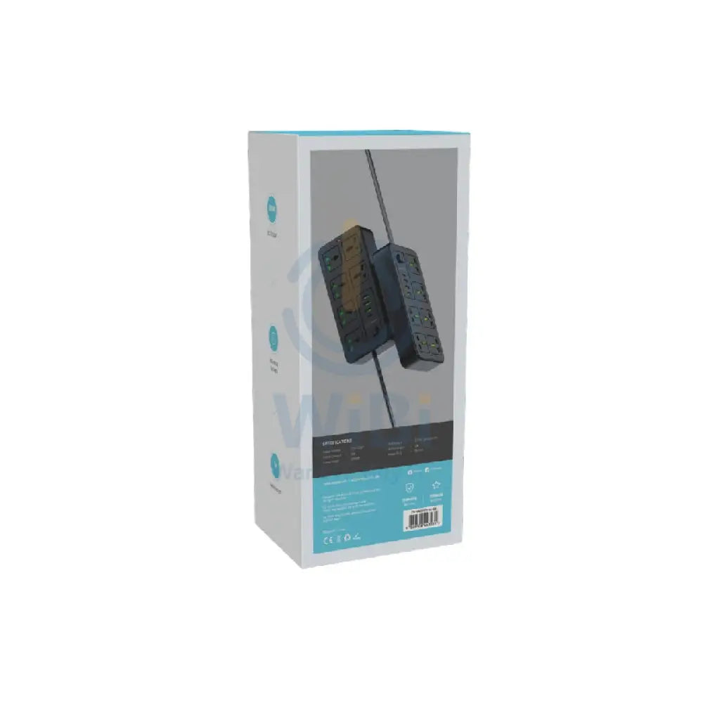 Porodo Blue 6 Universal Sockets Power Strip - 3 Meter / Black Accessories > Power Adapters