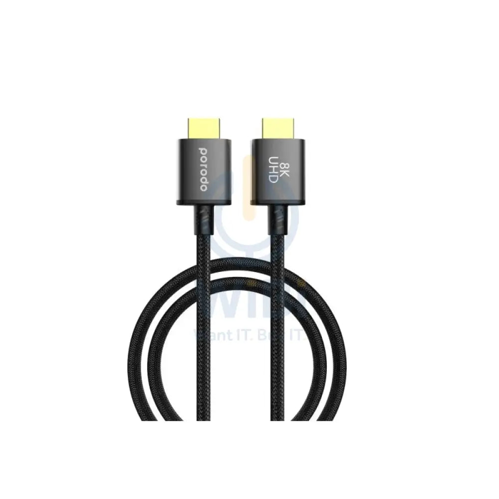 Porodo Braided 8K HDMI Ultra HD Cable - 3 Meter / Black Accessories > Cables & Converters > Cables