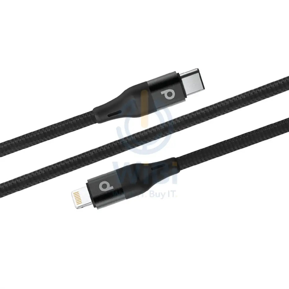 Porodo Braided USB-C to Lightning PD (9V 2.2m) - Black Accessories > Cables & Converters > Cables