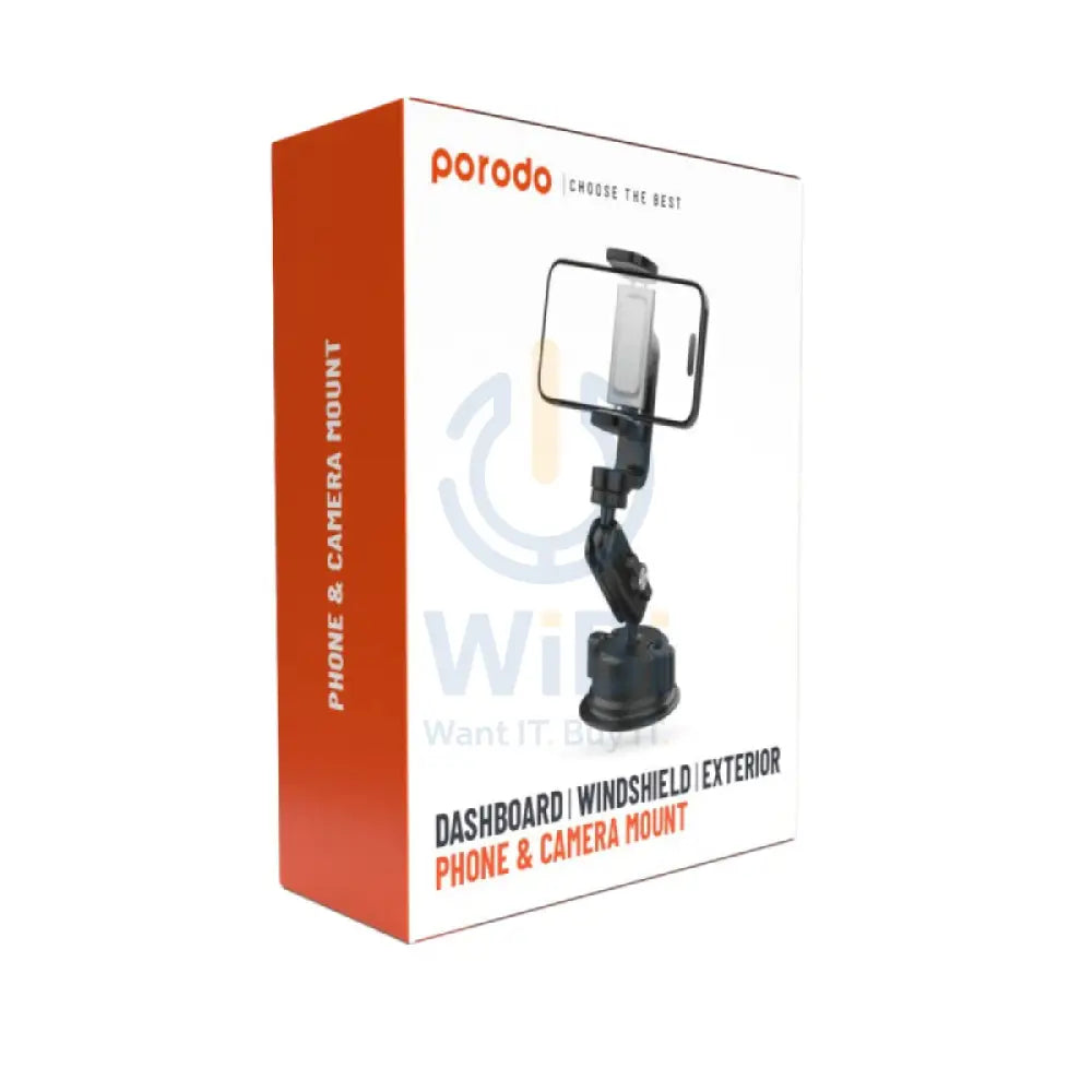 Porodo Dashboard Windshield Exterior Phone & Camera Mount Accessories > Mobiles & Tablets > Mobiles > Mobile Holder